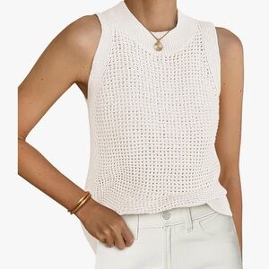 White Sleeveless Knit Top Purchased from Amazon. Size XXL.